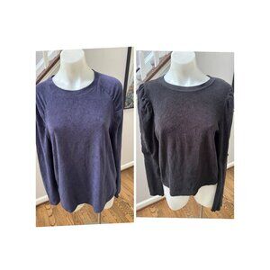 Goldie Size Medium Lot Bundle of 2 French Terry Puff Sleeve Sweatshirts